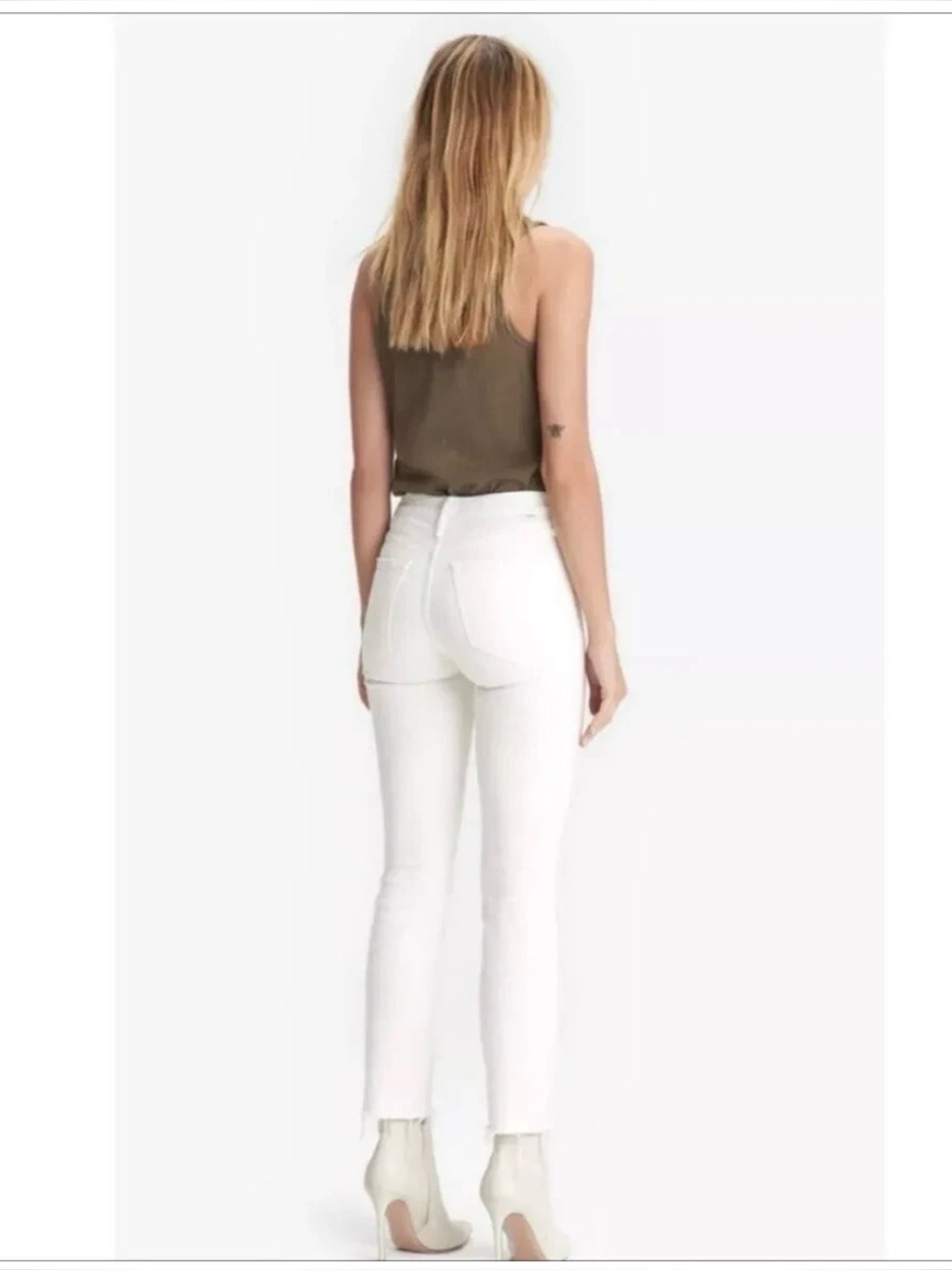 Mother The Rascal Crop Fray Jeans Off-White/ Cream Size 25 Casual Trendy Preppy - Picture 2 of 14